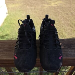 Puma Black and Pink Athletic Shoes
